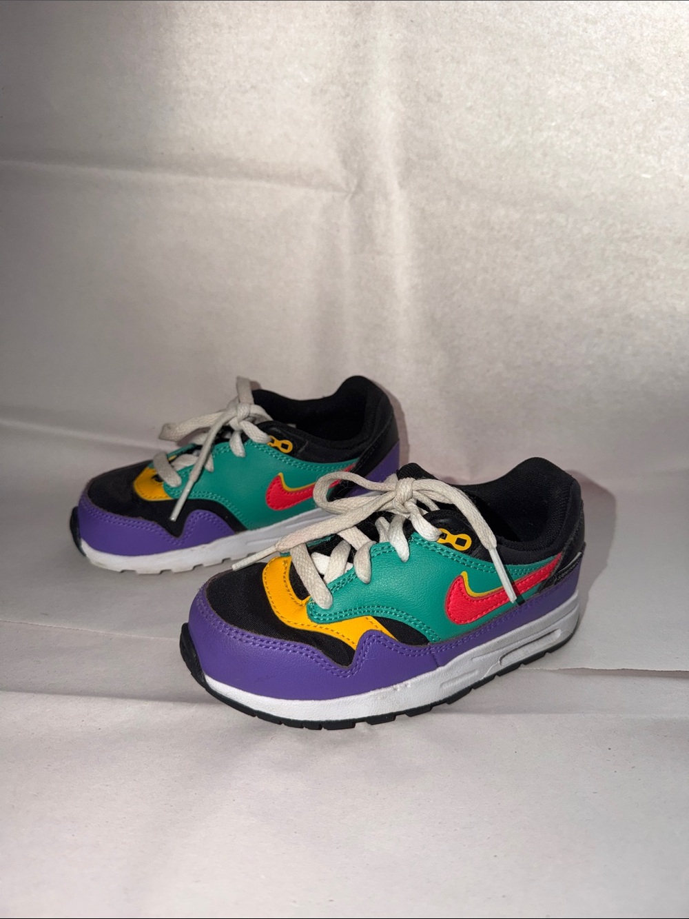 Nike Kids Colorblock Sneakers - Purple/Teal/Yellow/Red/Black